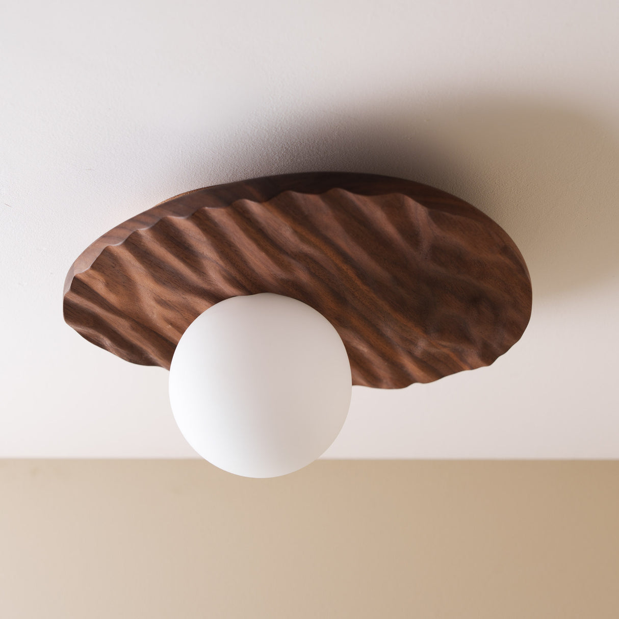 Studio Haran Towan Flush Ceiling Light in Solid Wood