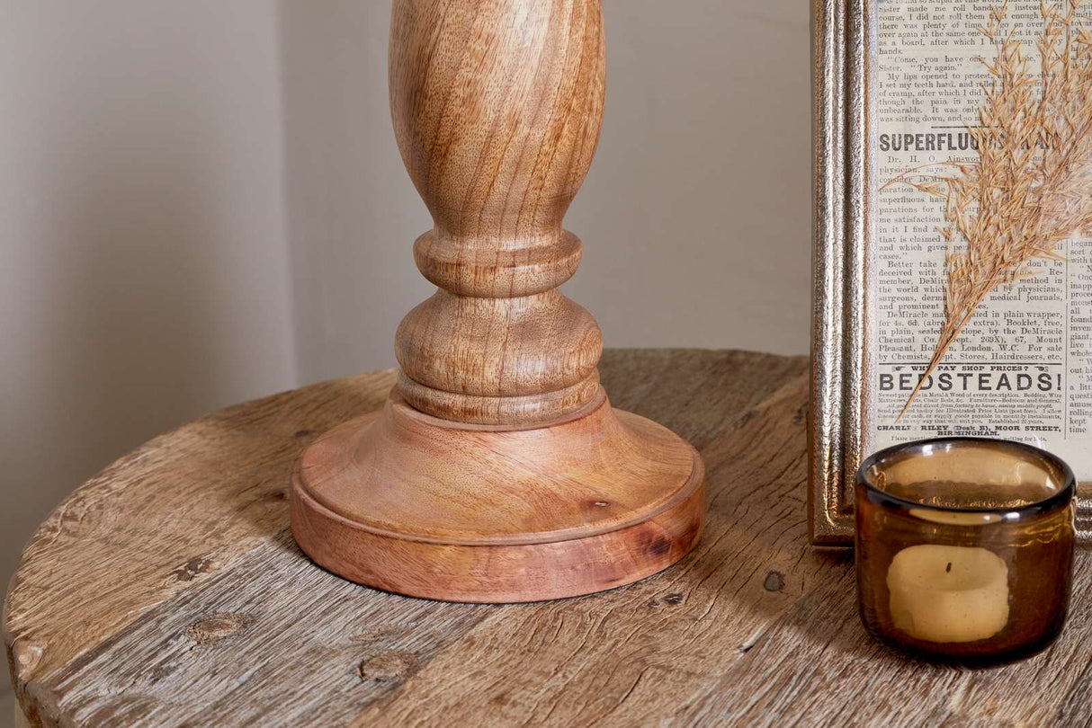 Nkuku Usha Classic Wooden Table Lamp Large