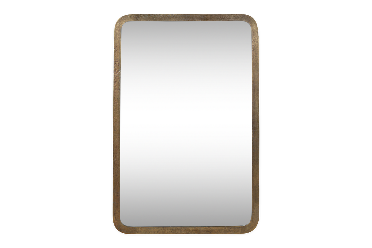 Nkuku Ungura Rounded Mirror Antique Brass Large