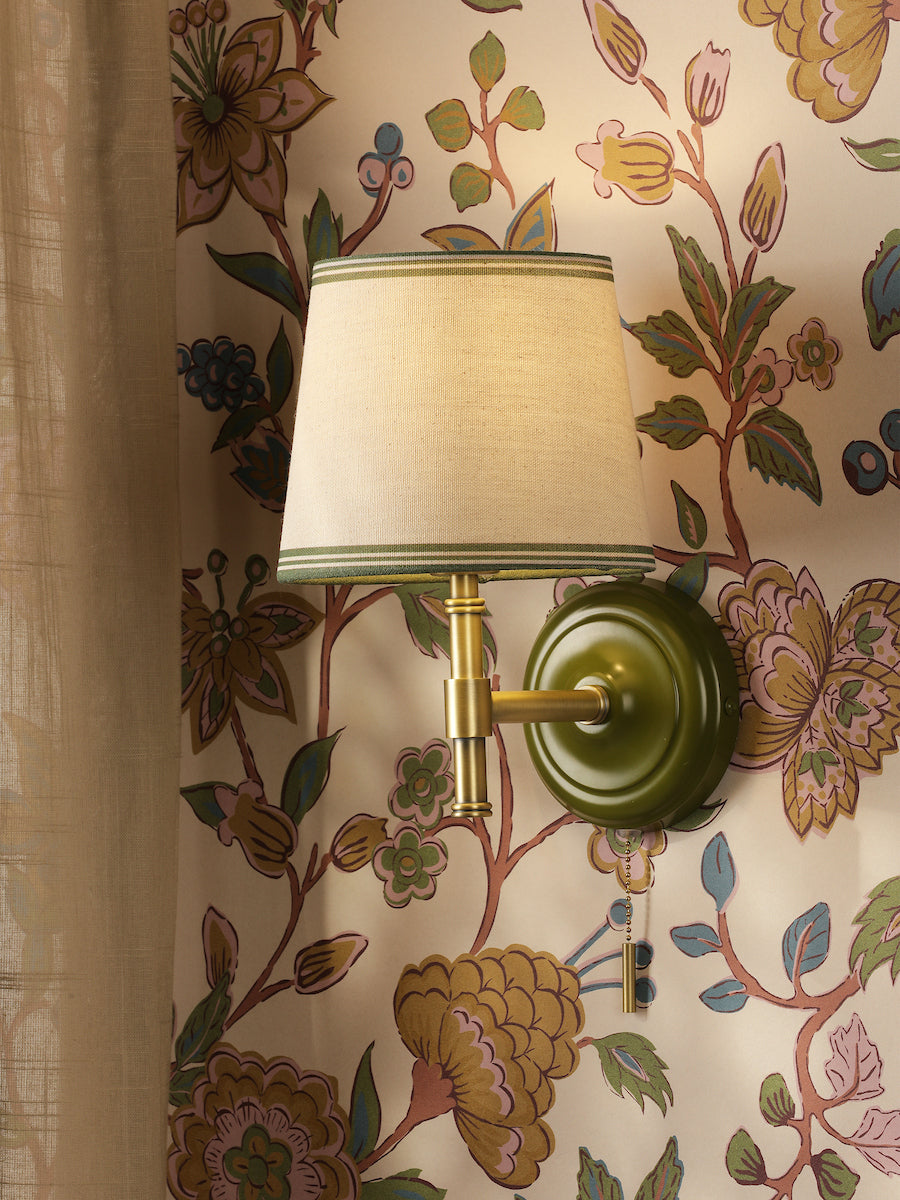Joules Upton Wall Light Matt Green With Shade