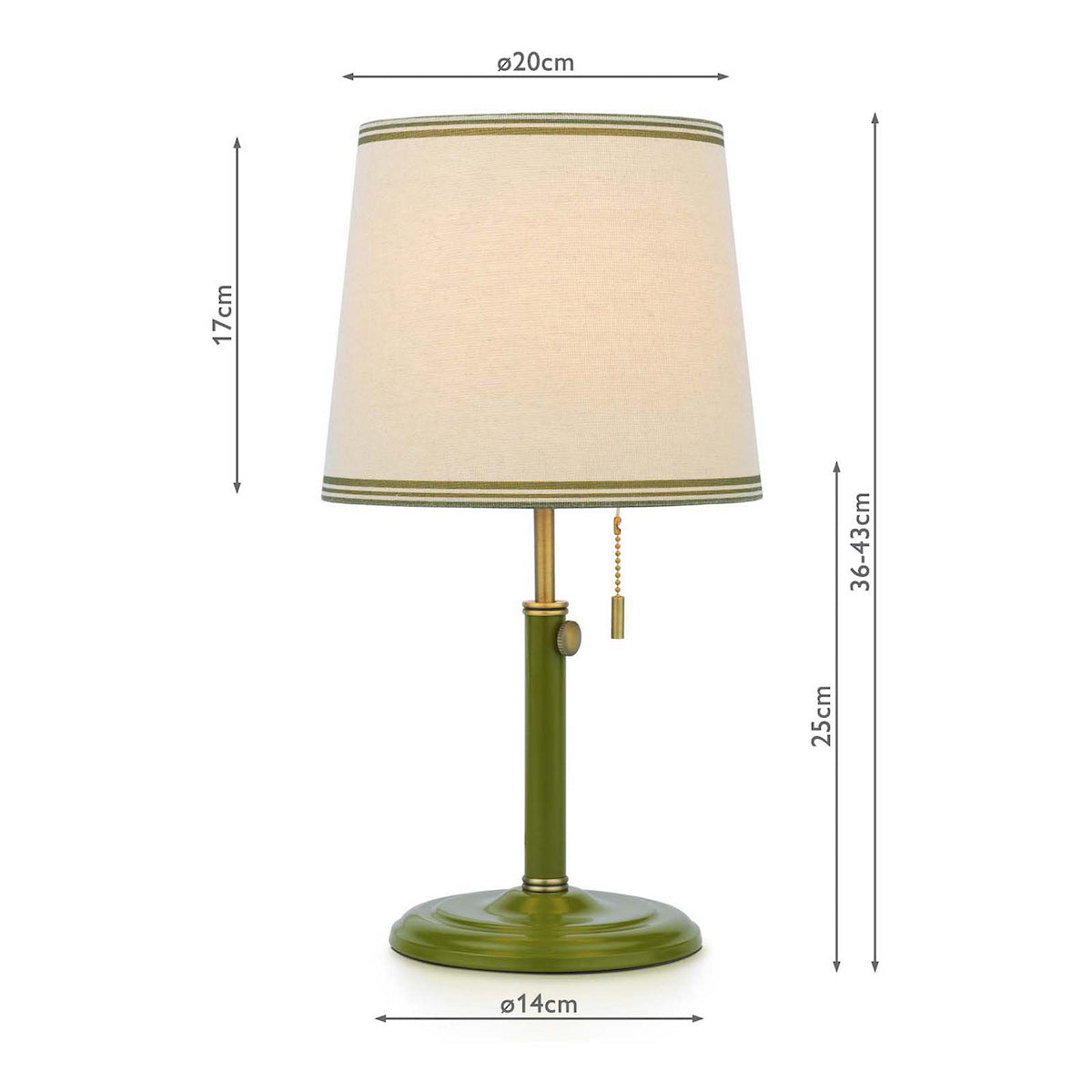 Joules Upton Table Lamp Matt Green With Shade