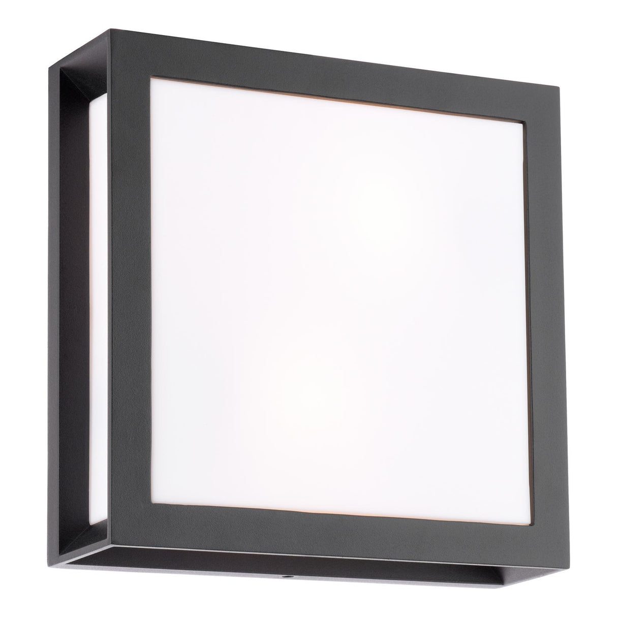 Dar Vayu 2 Light Outdoor Wall Light Matt Black and Opal IP44