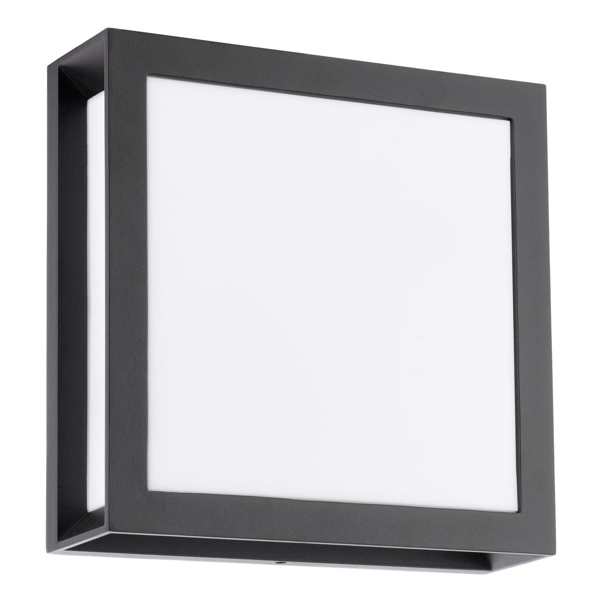 Dar Vayu 2 Light Outdoor Wall Light Matt Black and Opal IP44