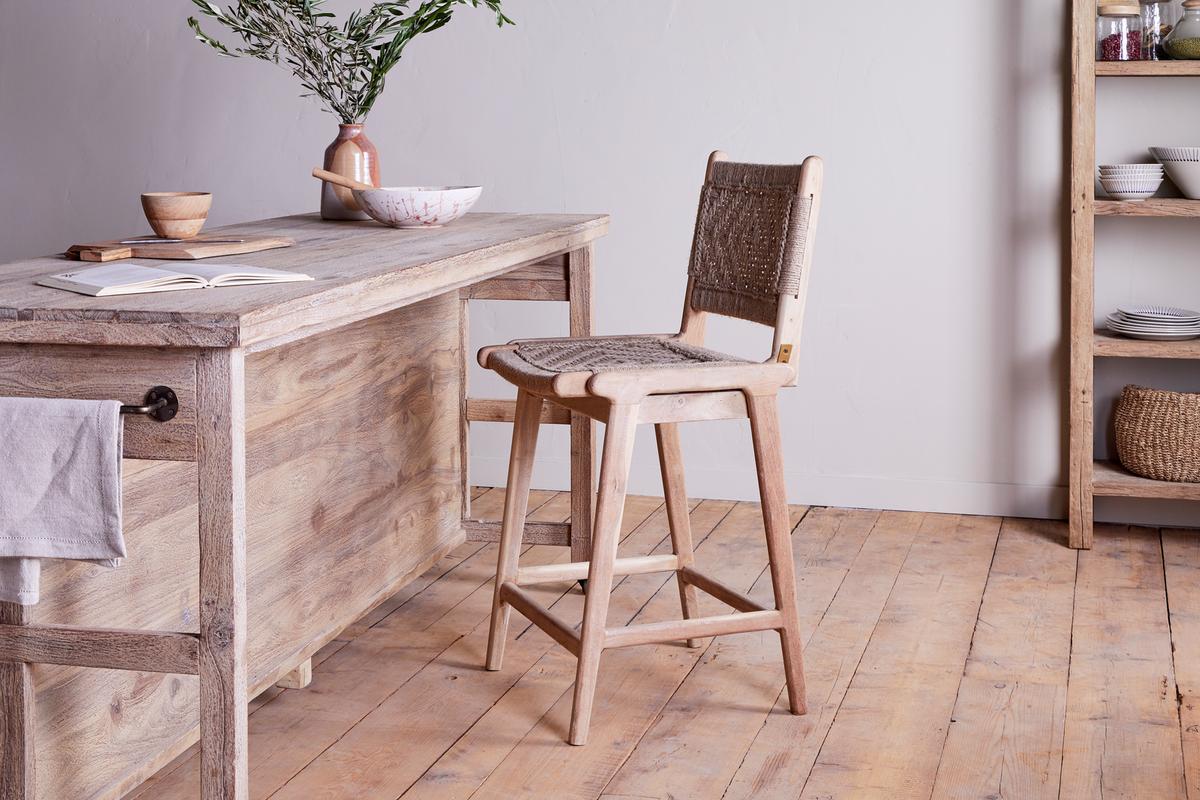 Nkuku Vinay Woven Counter Chair Natural