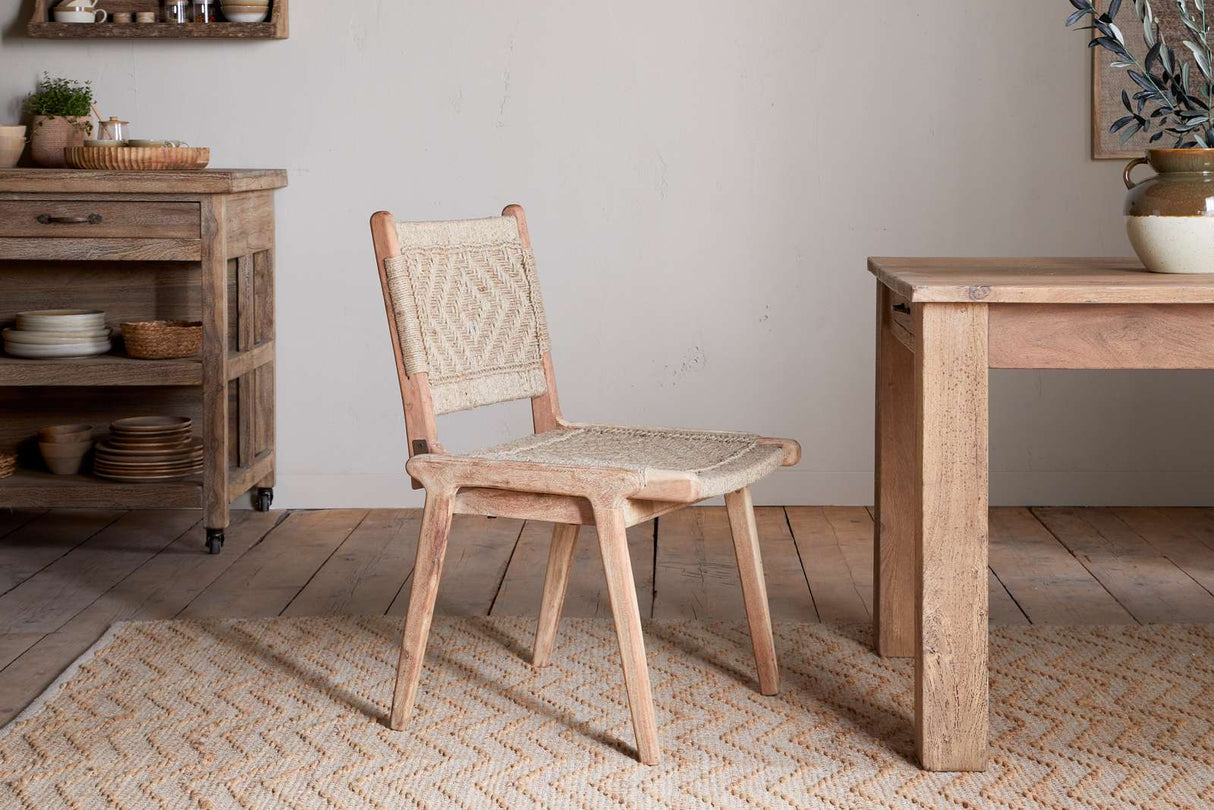 Nkuku Vinay Woven Armless Dining Chair Natural