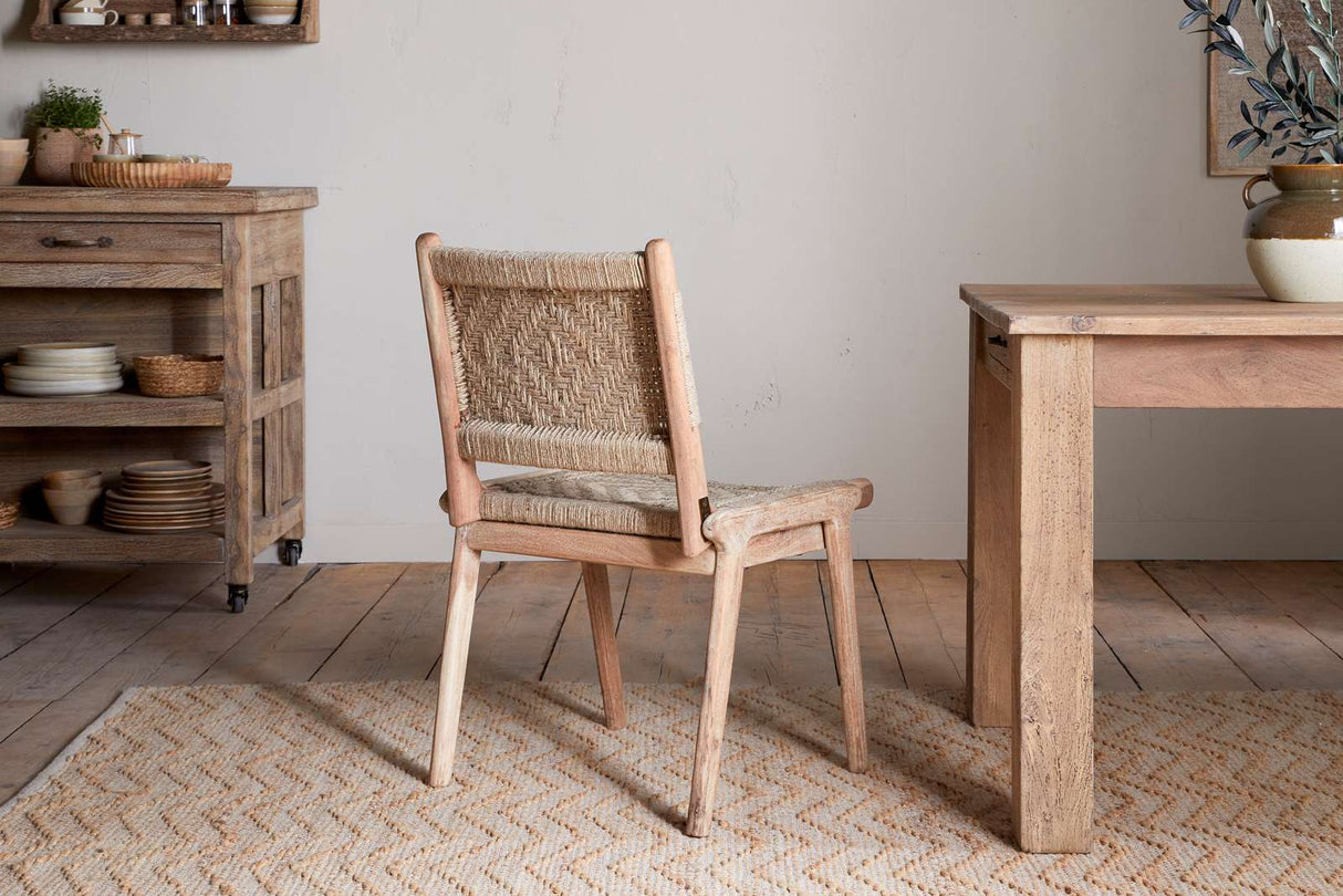 Nkuku Vinay Woven Armless Dining Chair Natural