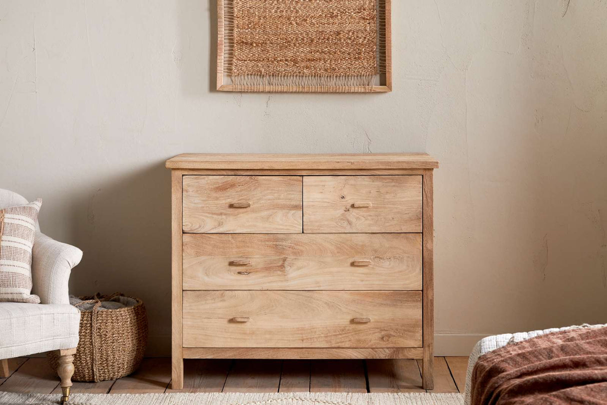 Nkuku Vivan Grooved Chest of Drawers Natural