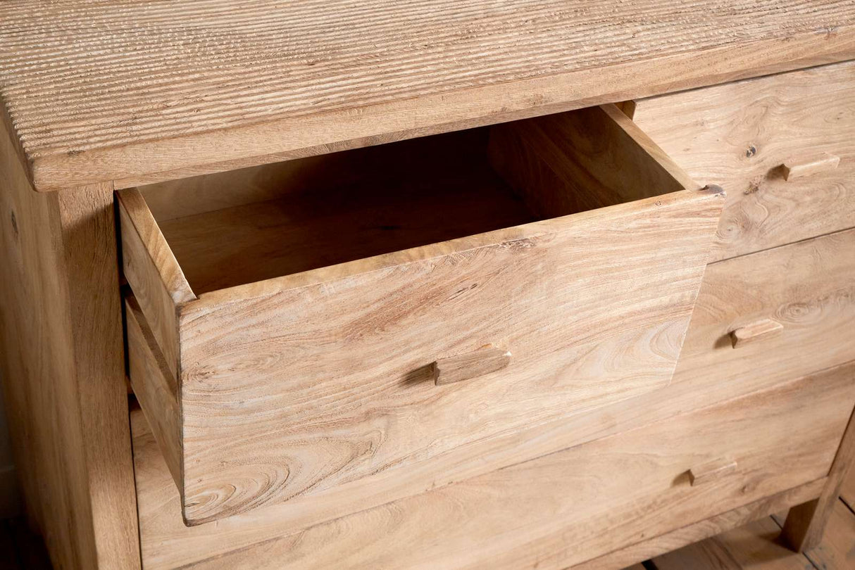 Nkuku Vivan Grooved Chest of Drawers Natural