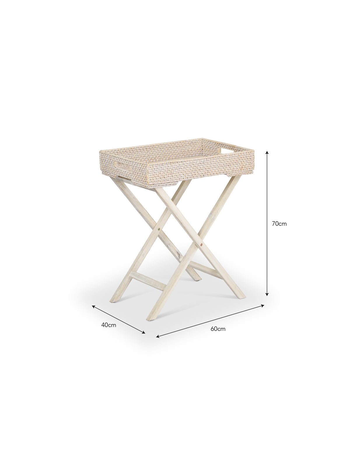 Garden Trading Wittering Side Table With Stand Rattan White