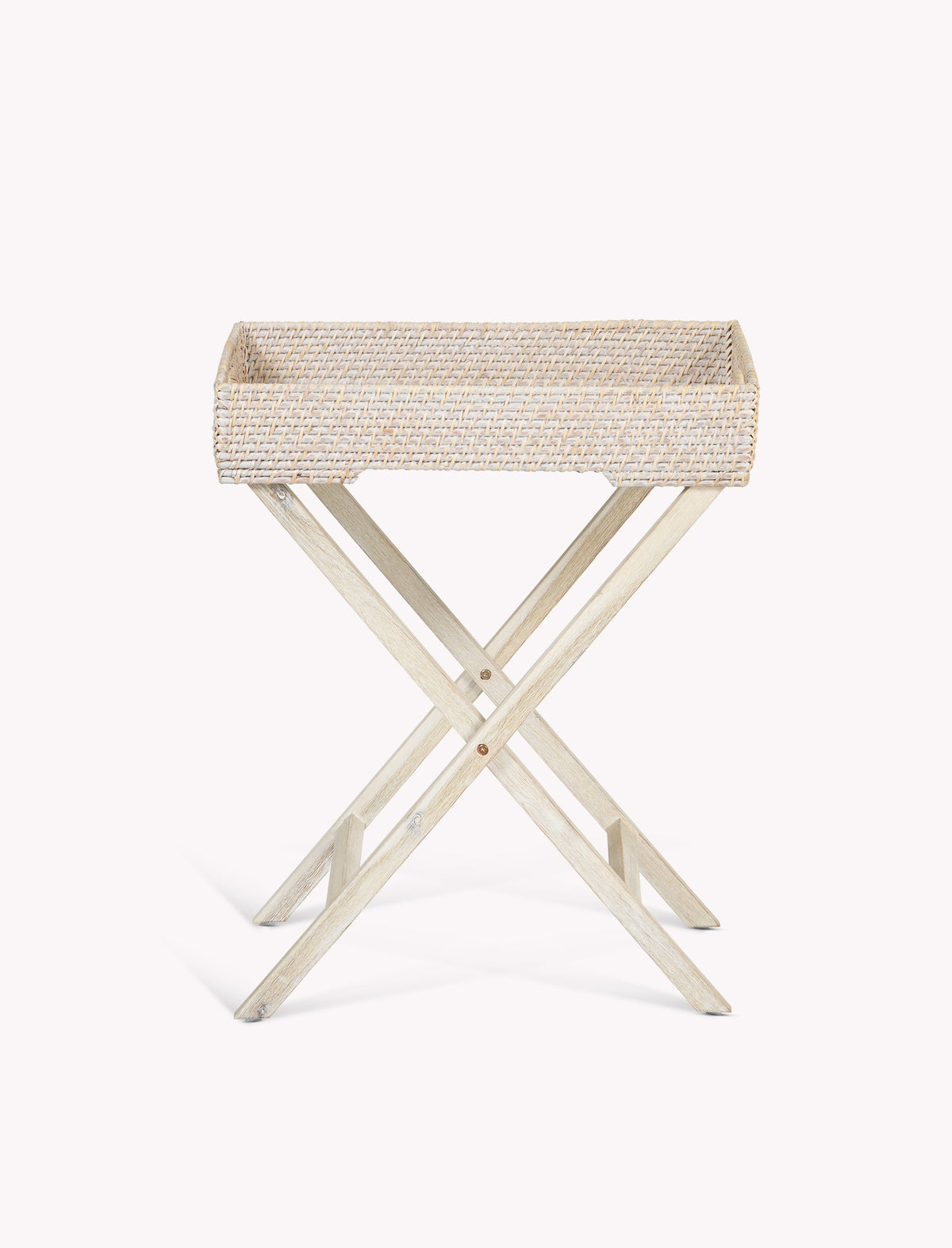 Garden Trading Wittering Side Table With Stand Rattan White
