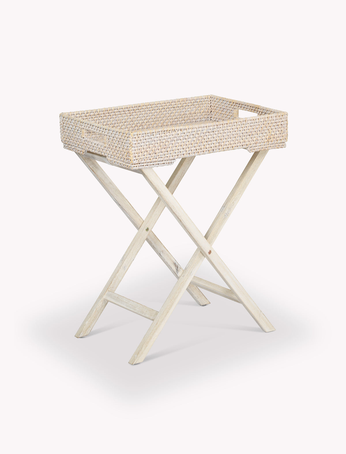 Garden Trading Wittering Side Table With Stand Rattan White