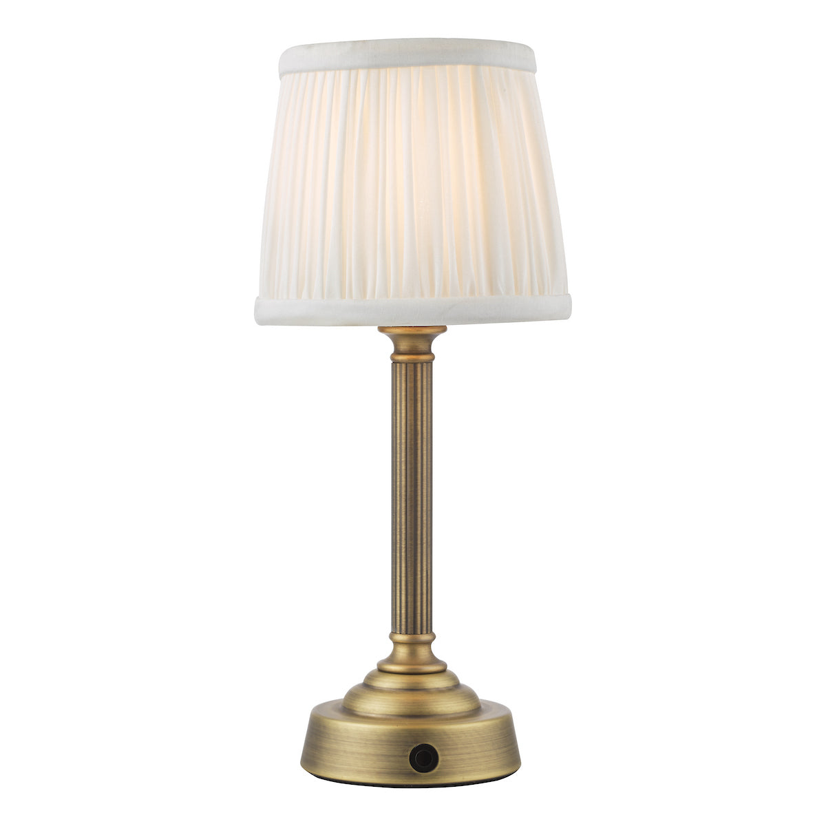 Dar Virgil LED Rechargeable Table Lamp Matt Antique Brass Base Only