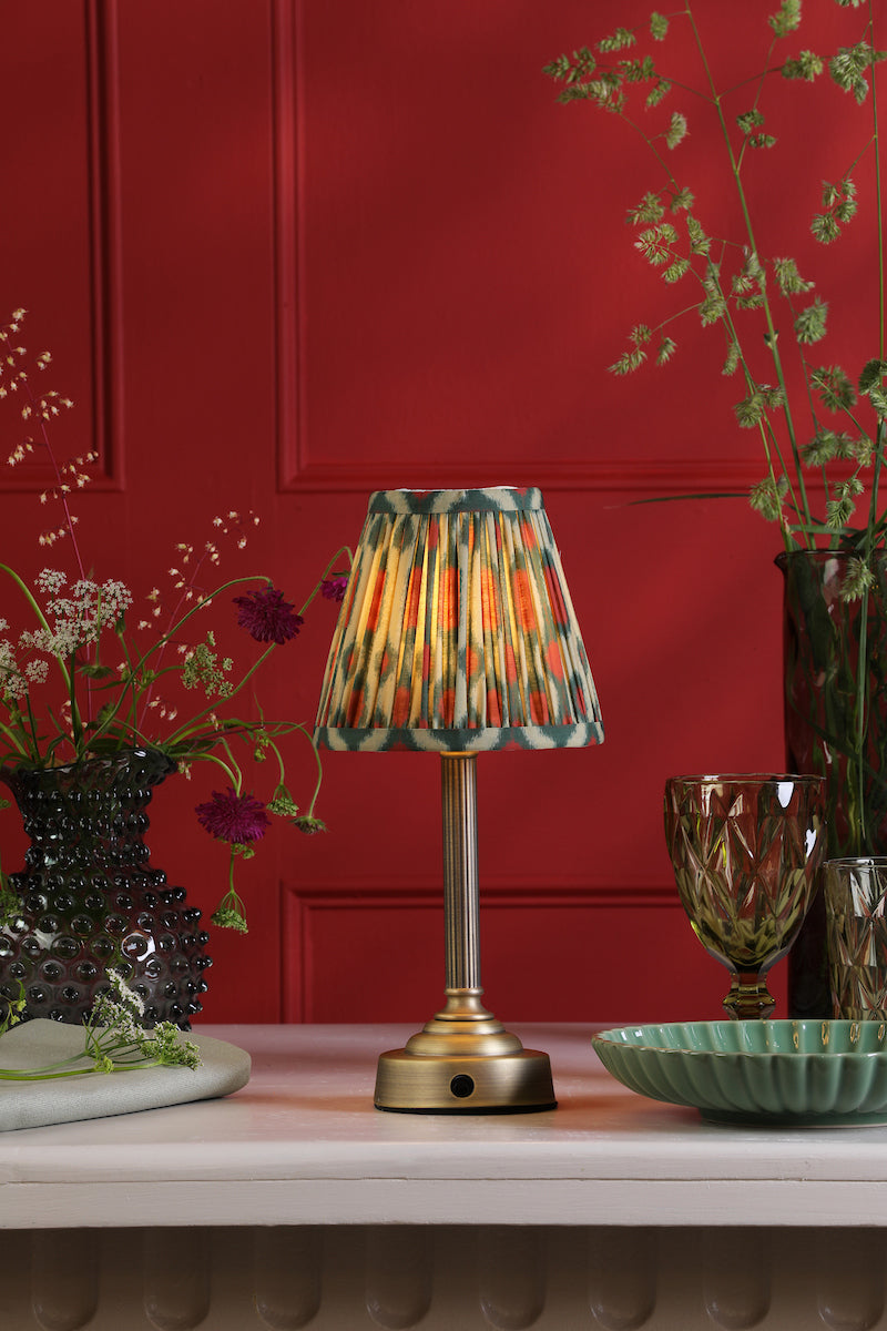 Dar Virgil LED Rechargeable Table Lamp Matt Antique Brass Base Only