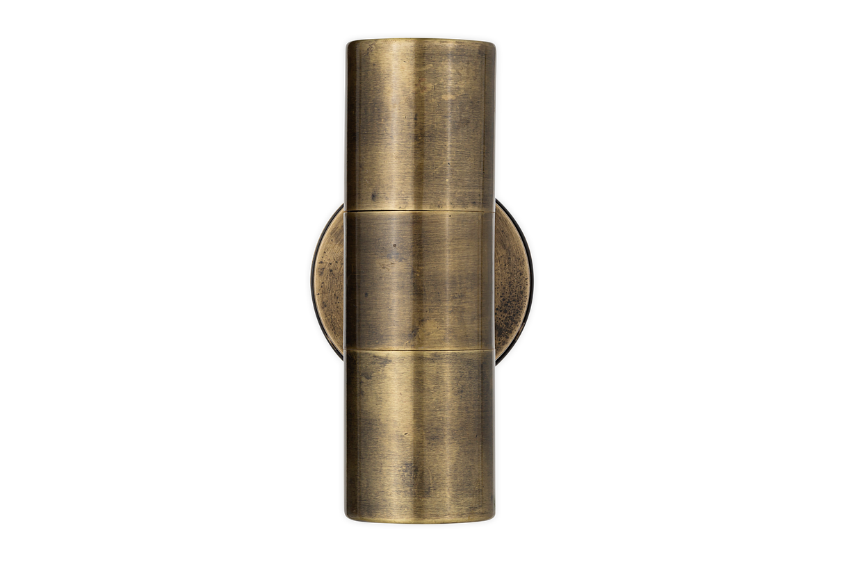 Nkuku Vitla Outdoor Wall Lamp Antique Brass