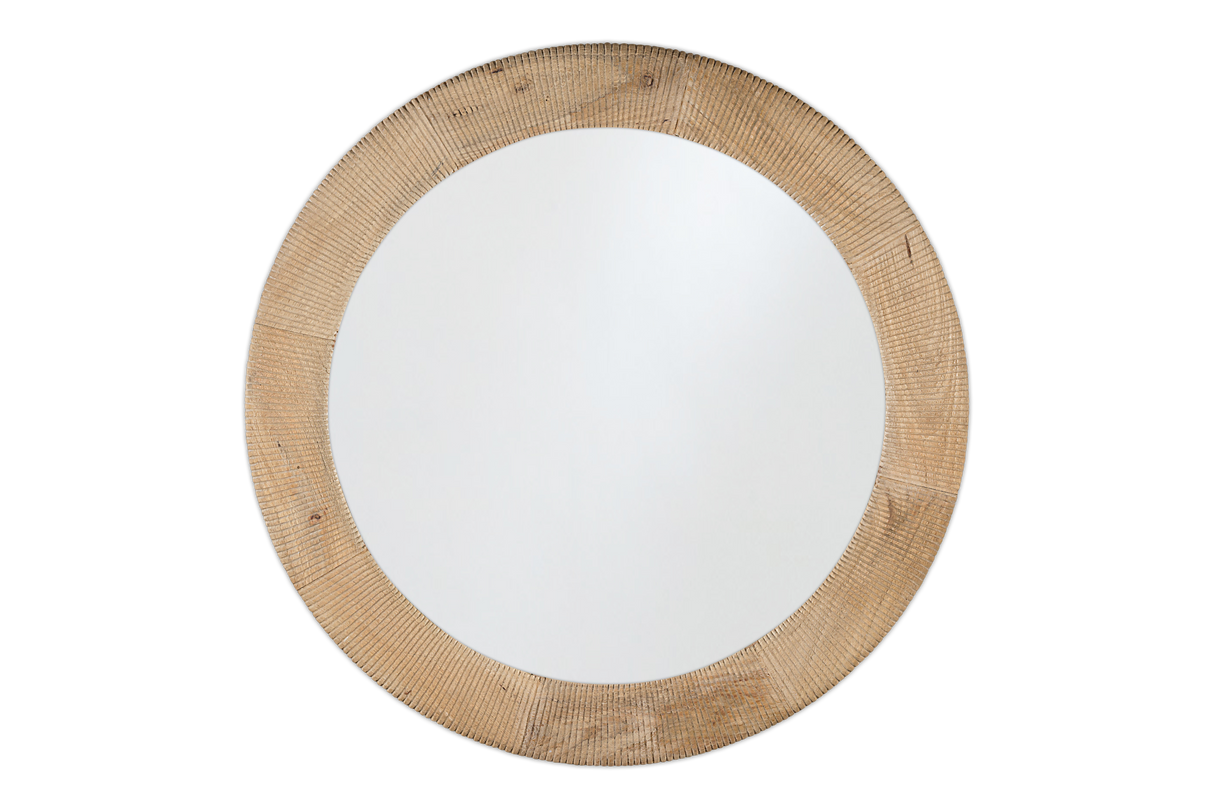Nkuku Vivan Grooved Wood Mirror Natural