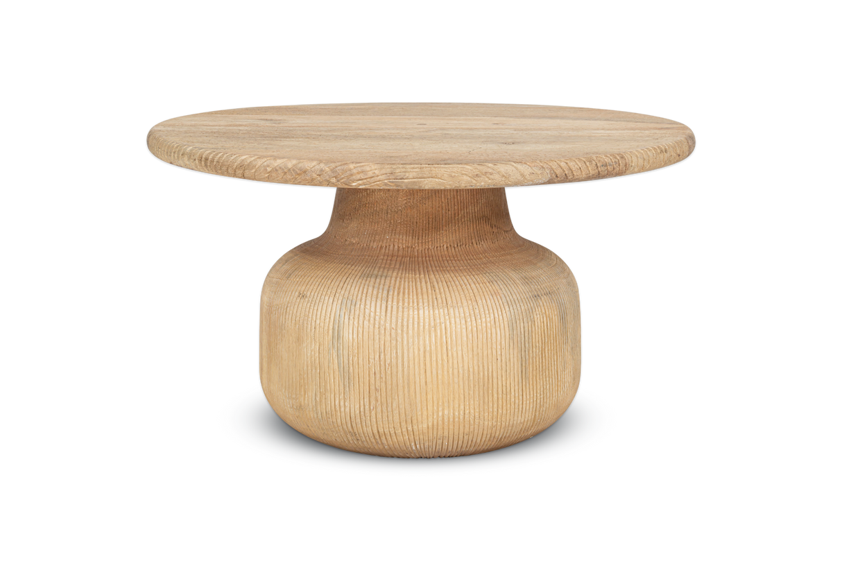 Nkuku Vivan Grooved Wood Coffee Table Natural