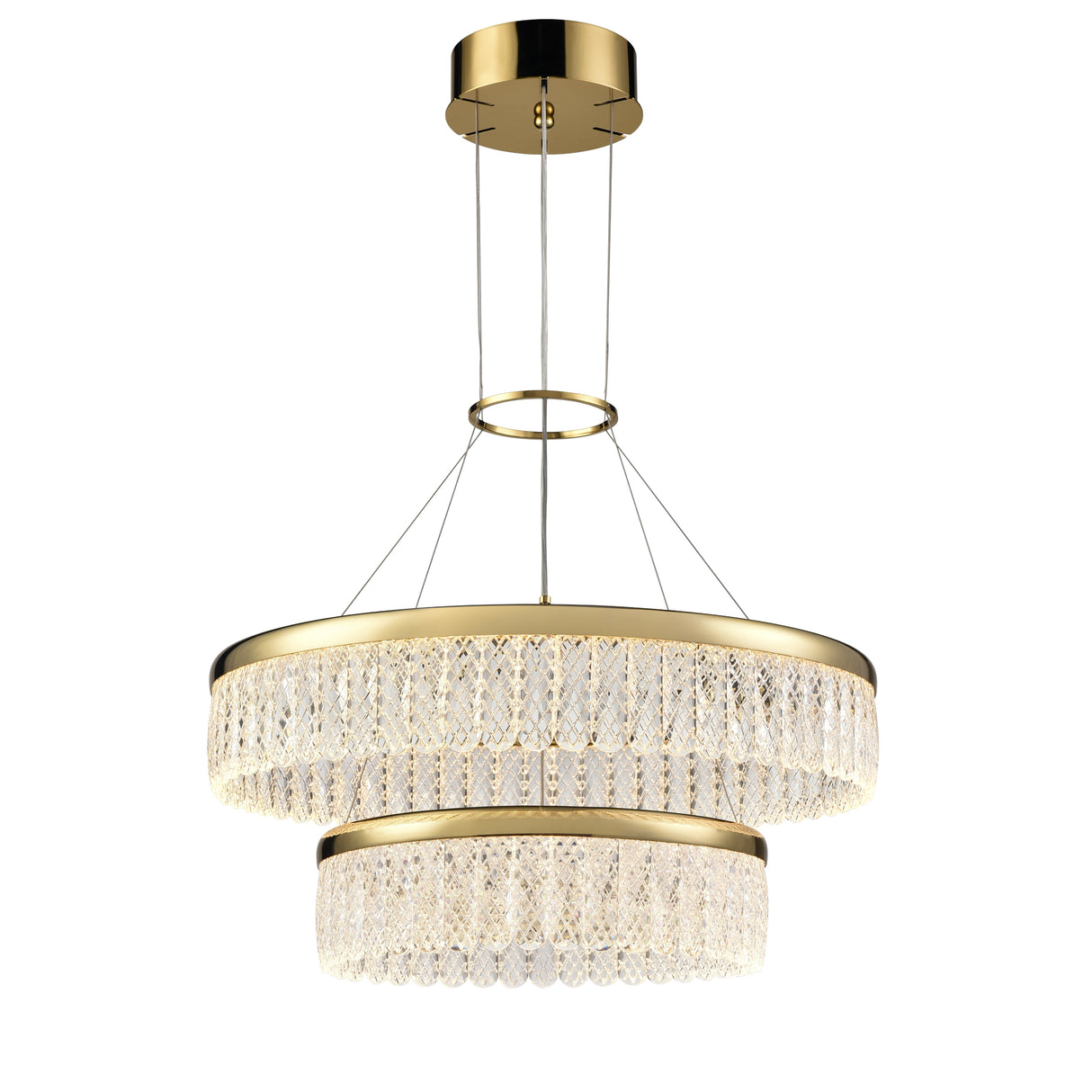 Franklite Victoria Double Tier LED Pendant Chandelier 60cm