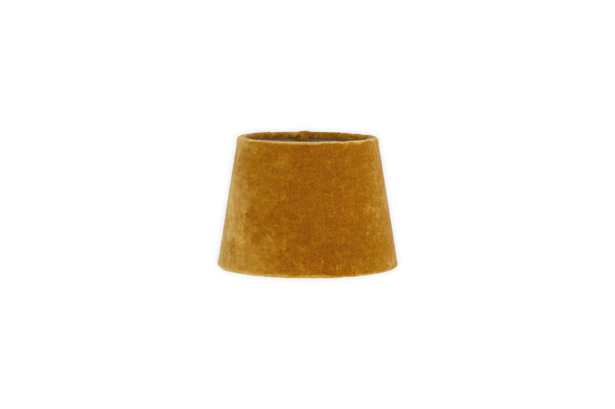 Nkuku Batakha Velvet & Linen Lampshade Dark Ochre Small