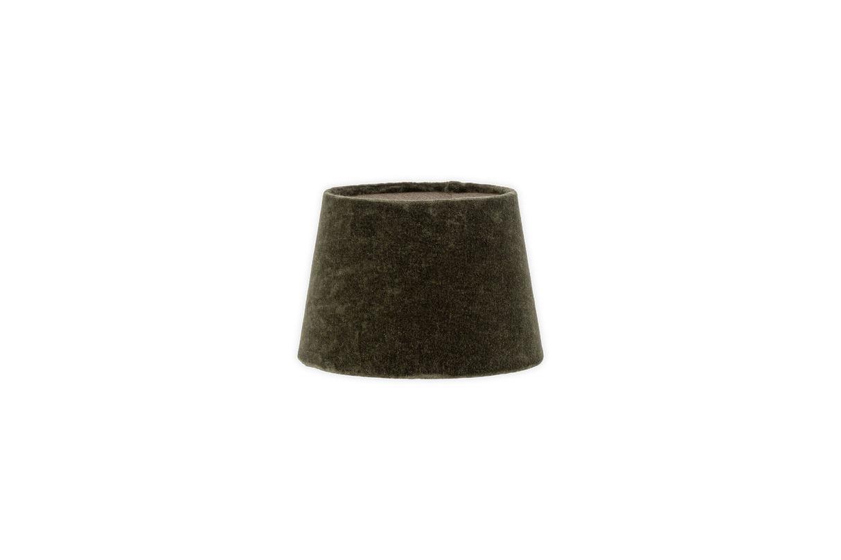 Nkuku Mendai Velvet & Linen Lampshade Moss Green Small