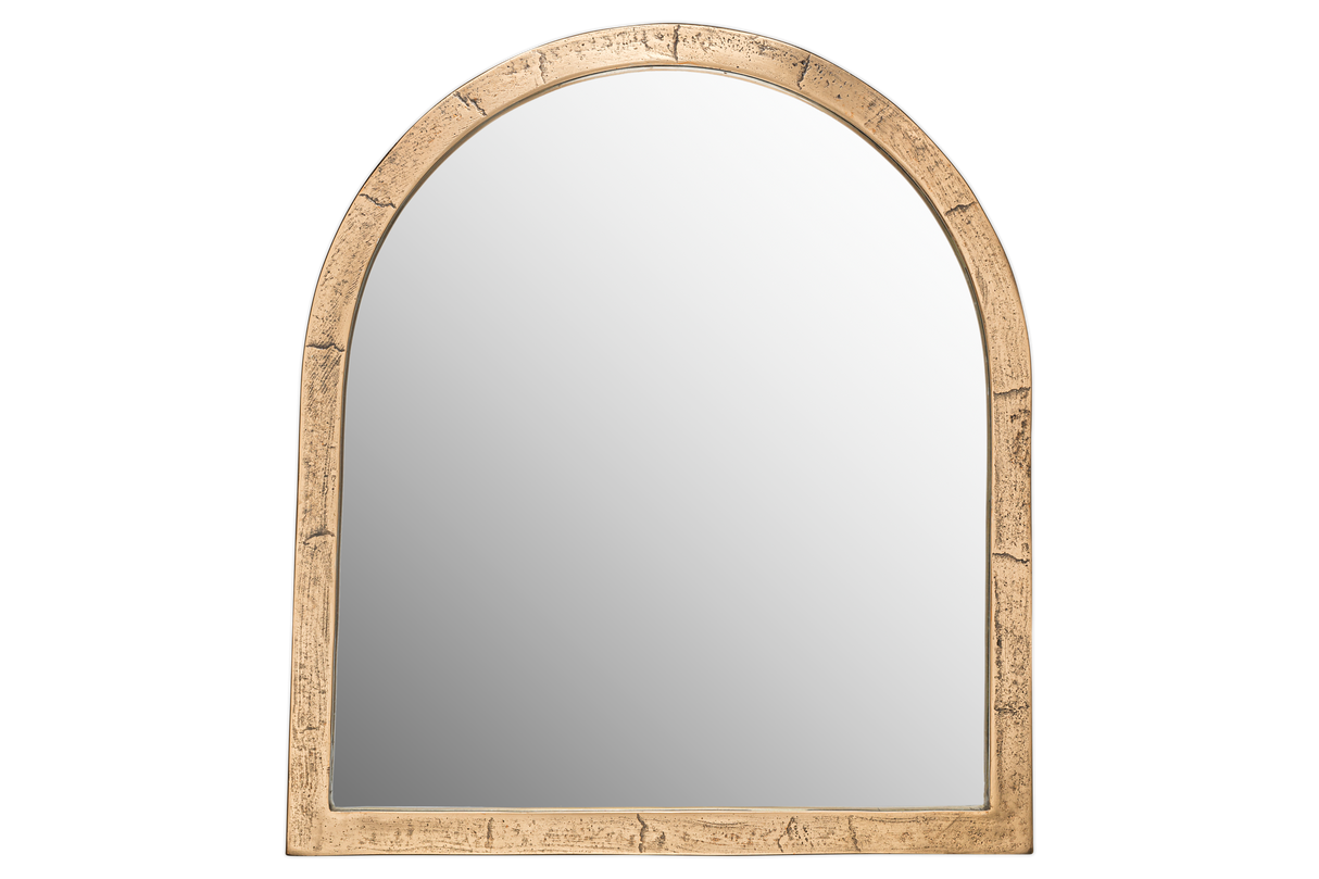 Nkuku Murwara Wall Mirror Antique Brass Small