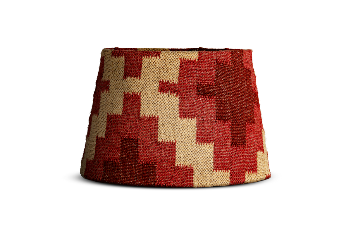 Nkuku Haadu Jute Kilim Lampshade Rust & Natural Large