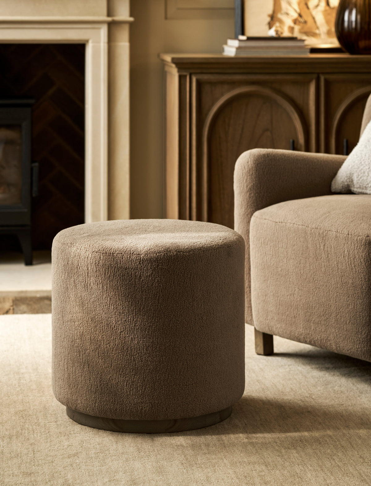 Garden Trading Whittlebury Foot Stool - Shearling, Grey