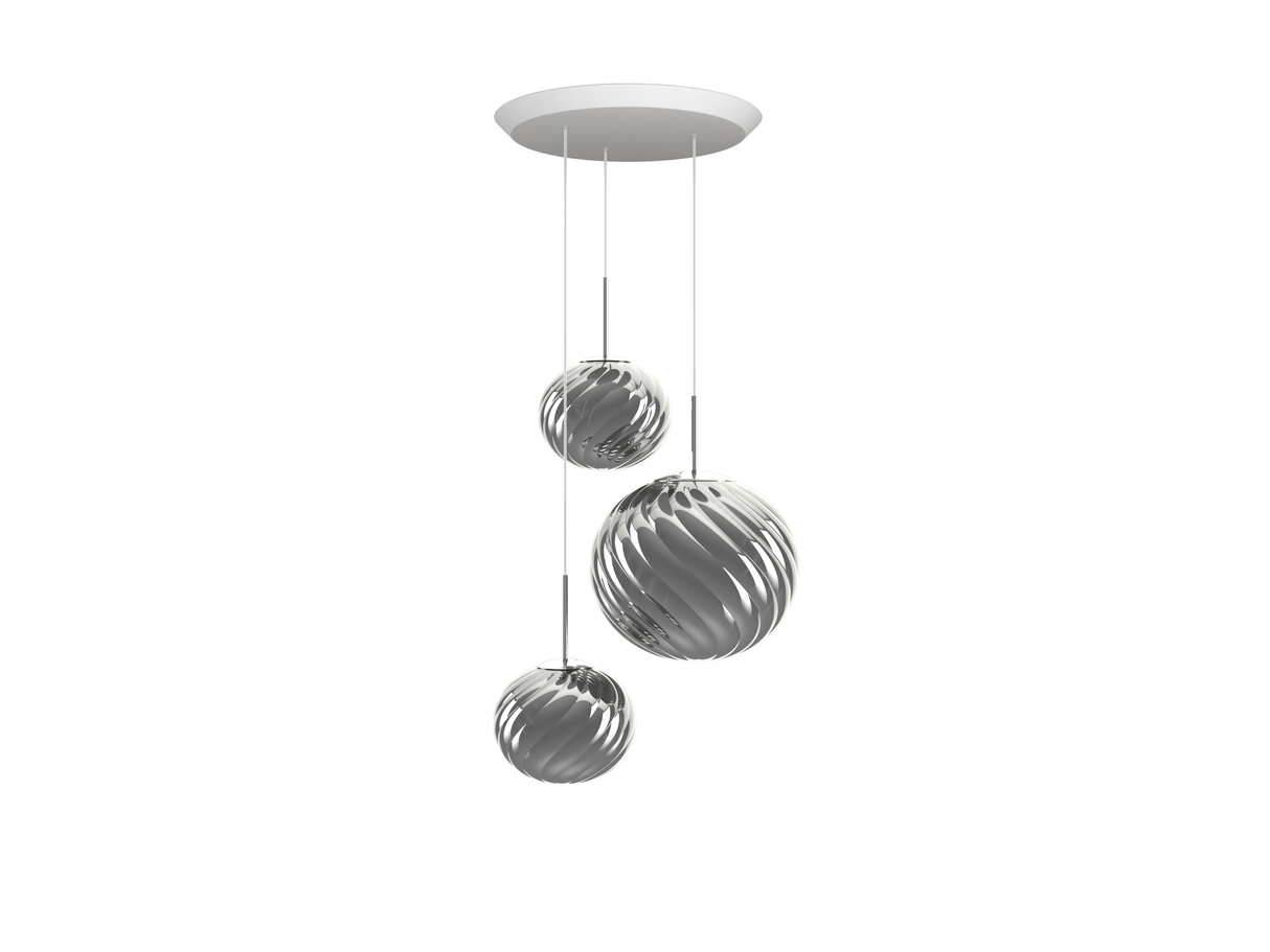 Tom Dixon Whirl Pendant System Trio Round Silver LED