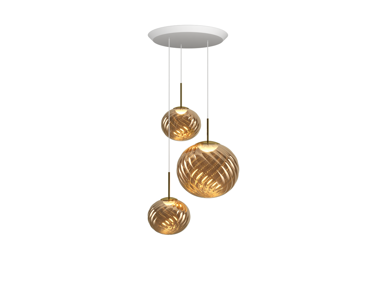 Tom Dixon Whirl Pendant System Trio Round Gold LED
