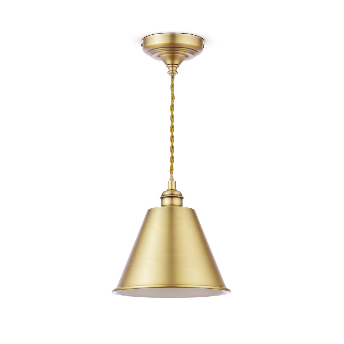 Joules Wollaton Pendant Matt Antique Brass and Matt White