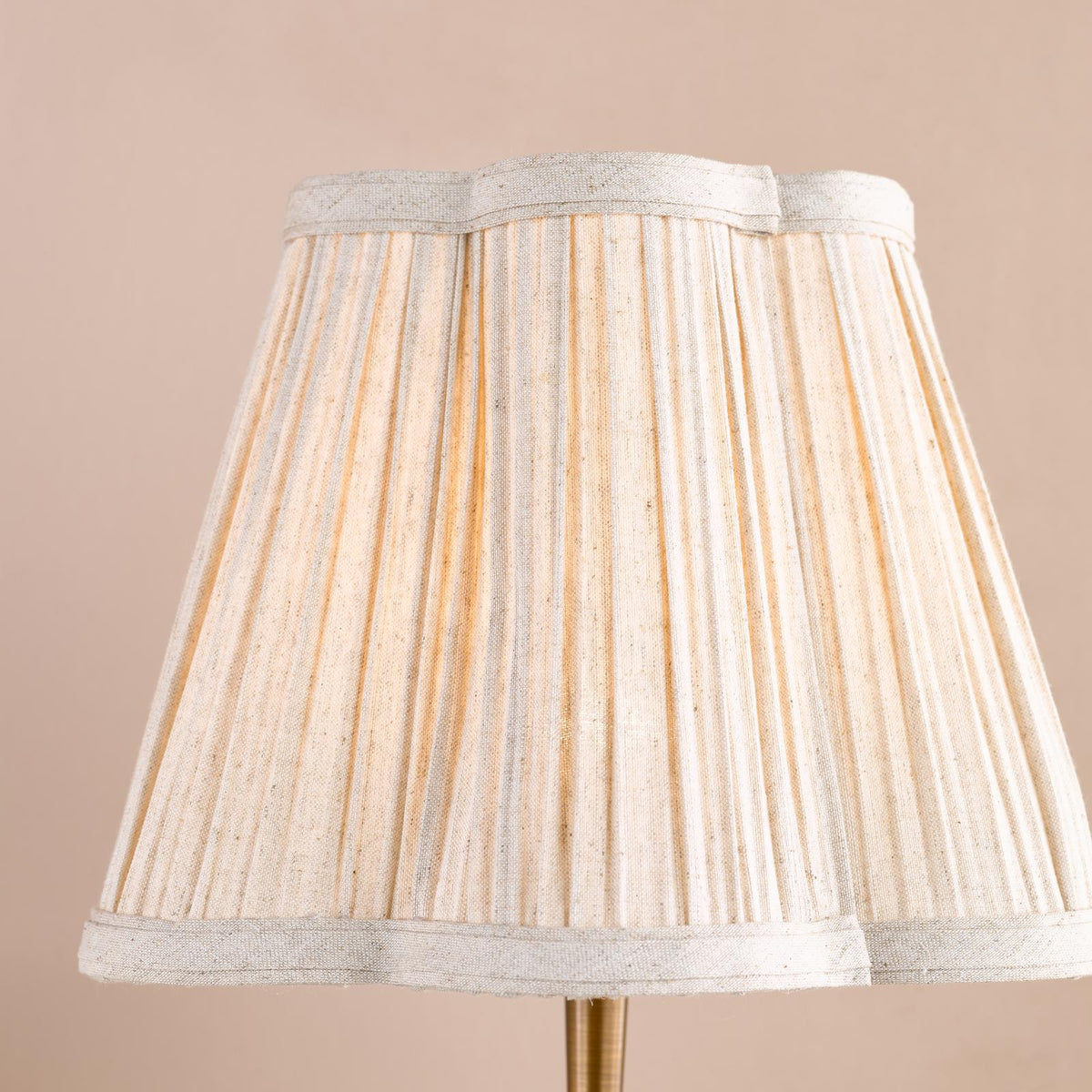 Dar Wyman Rechargeable Table Lamp Antique Bronze With Linen Pleated Scalloped Shade LED