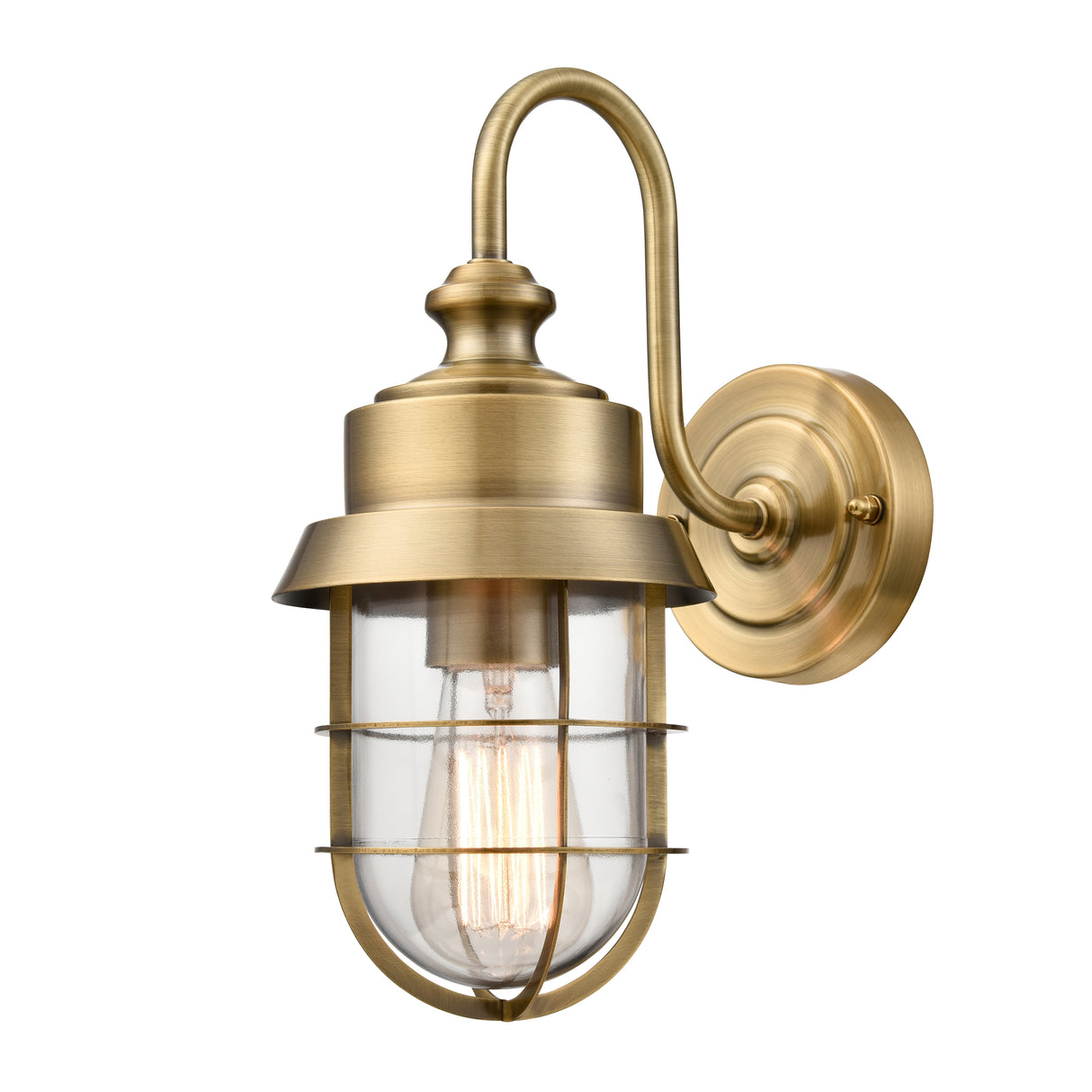 Franklite Wharf Antique Brass Exterior Wall Light