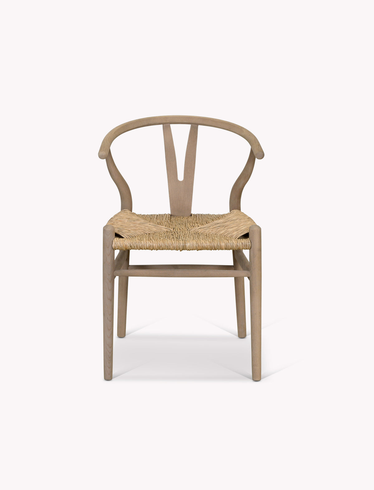 Garden Trading Chilthorne Wishbone Dining Chair - Ash Wood, Lime Wash, Set of 2