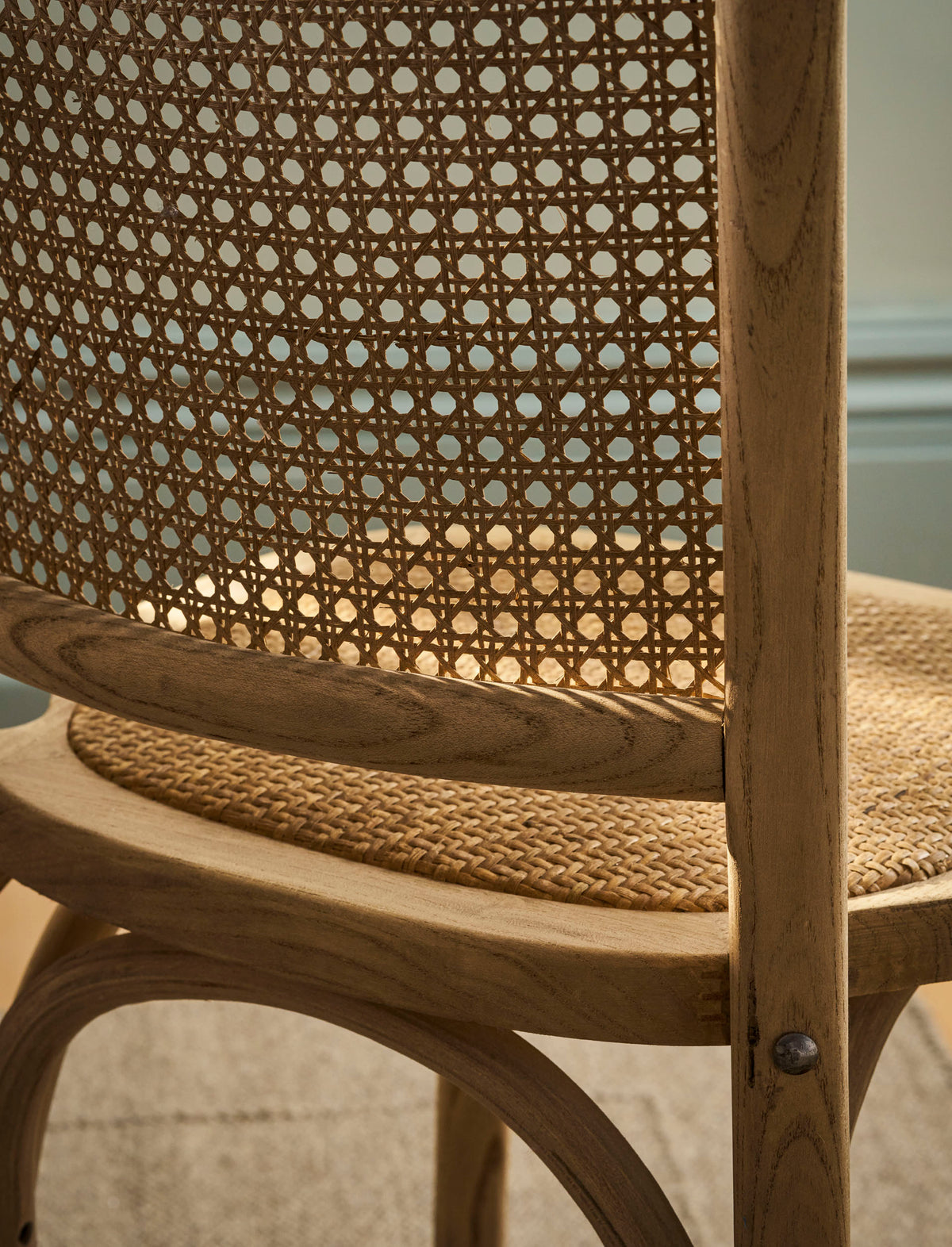 Garden Trading Fairlight Rattan Stacking Dining Chair Elm Wood, Natural, Set of 2