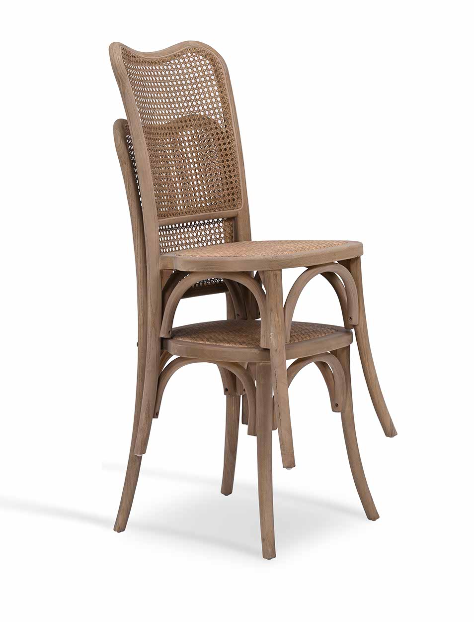 Garden Trading Fairlight Rattan Stacking Dining Chair Elm Wood, Natural, Set of 2