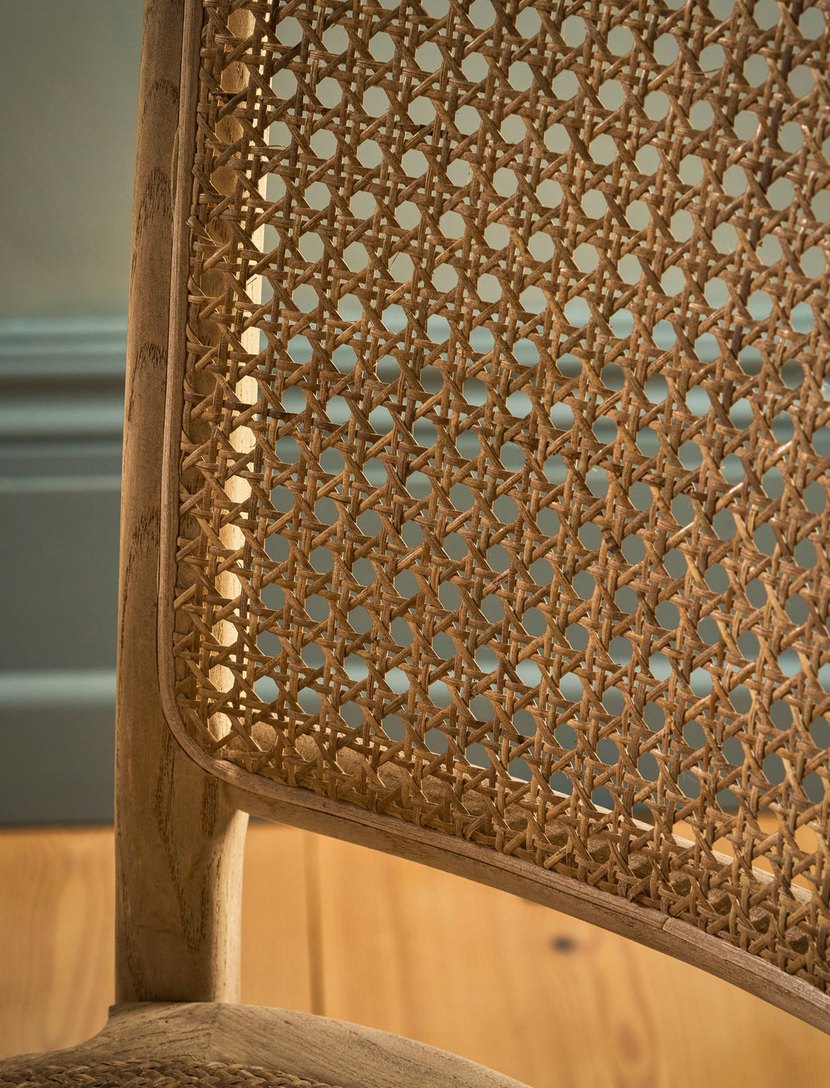 Garden Trading Fairlight Rattan Stacking Dining Chair Elm Wood, Natural, Set of 2
