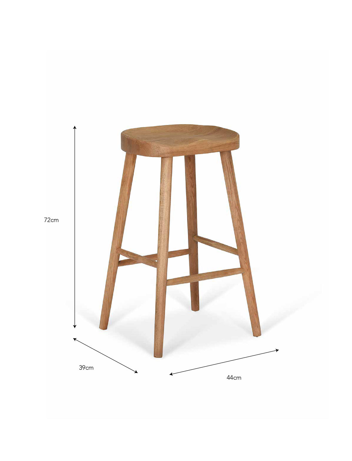 Garden Trading Lilley Bar Stool Ash Wood, Natural