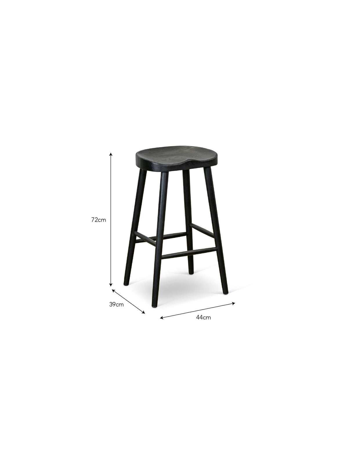 Garden Trading Lilley Bar Stool Elm Wood, Black