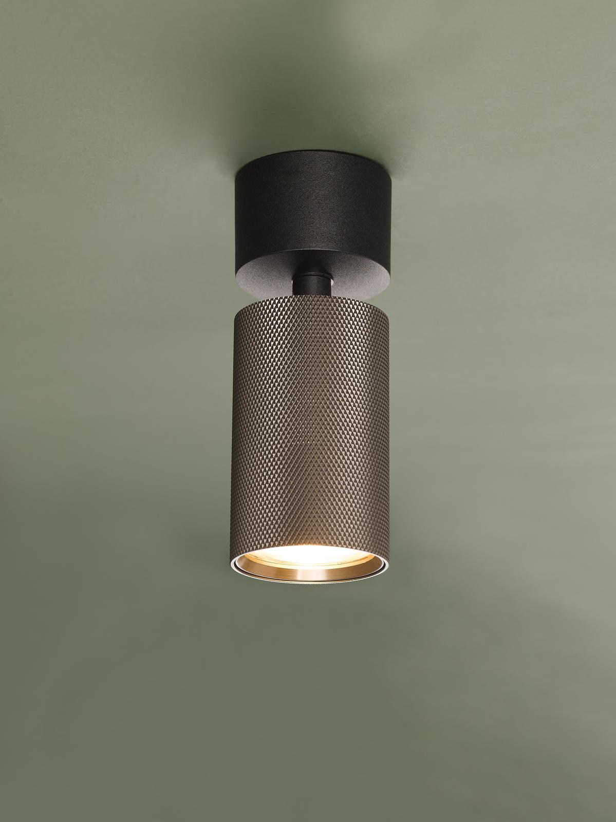 Dar Yamis Single Spotlight Knurled Bronze and Matt Black