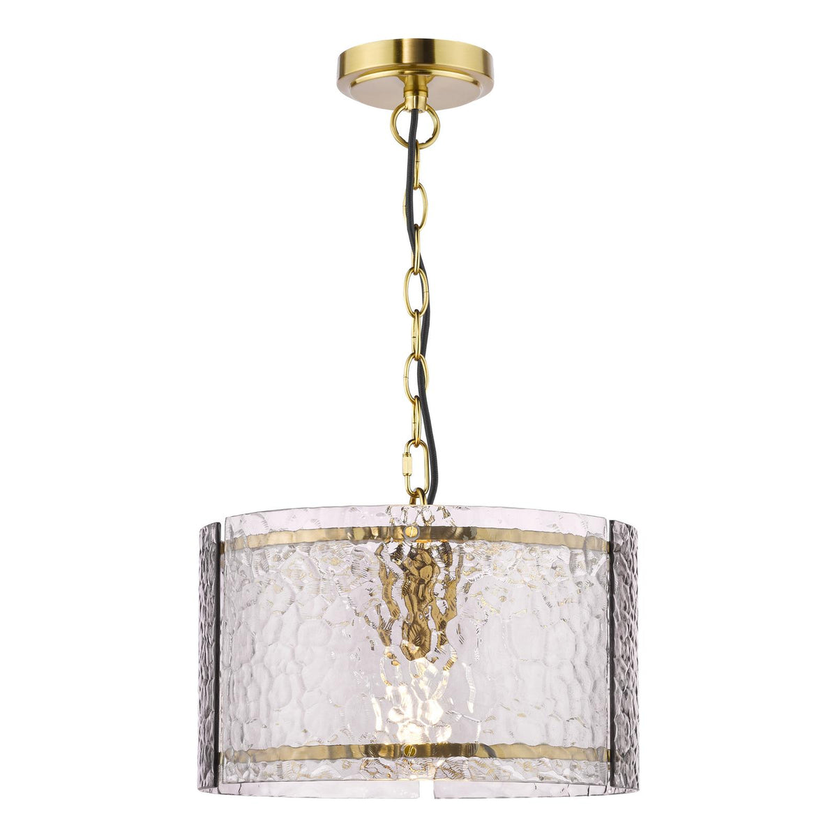 Dar Yeva Pendant Natural Brass and Smoked Glass