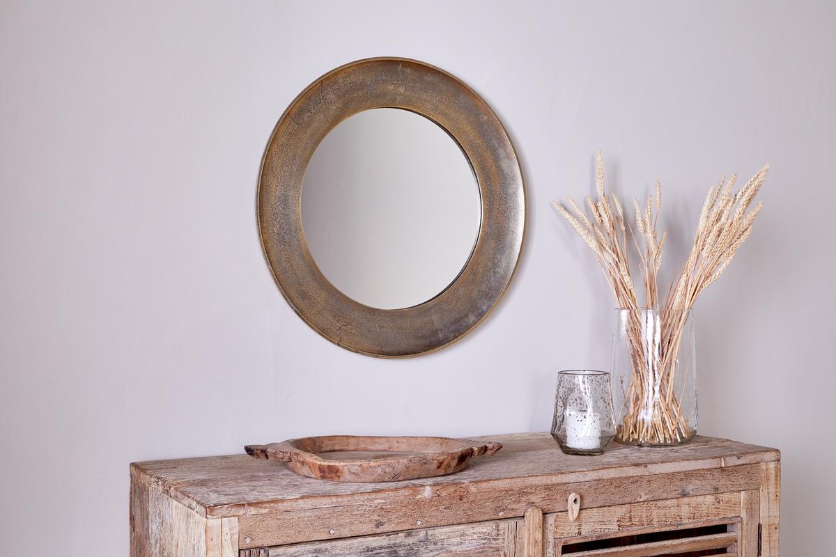 Nkuku Yakira Mirror Antique Brass Small