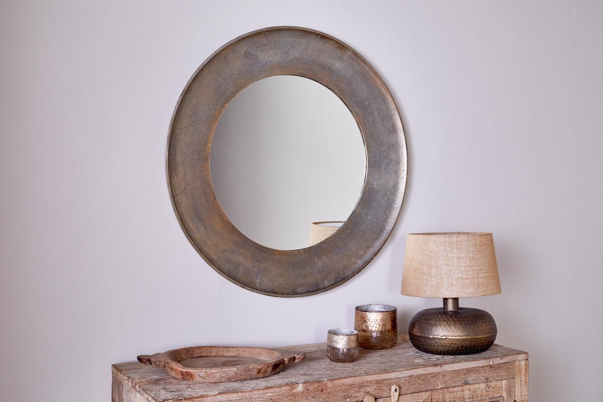 Nkuku Yakira Mirror Antique Brass Large