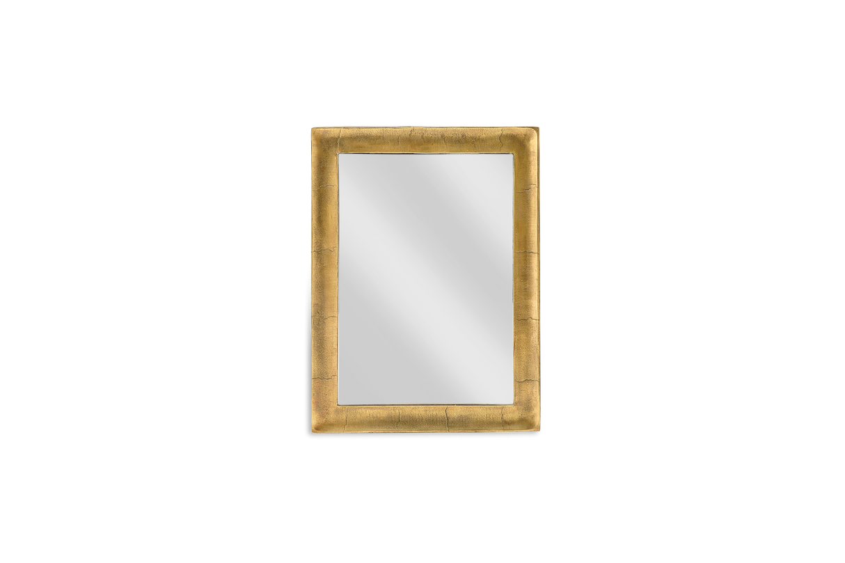 Nkuku Yadur Rectangular Mirror Antique Brass Small