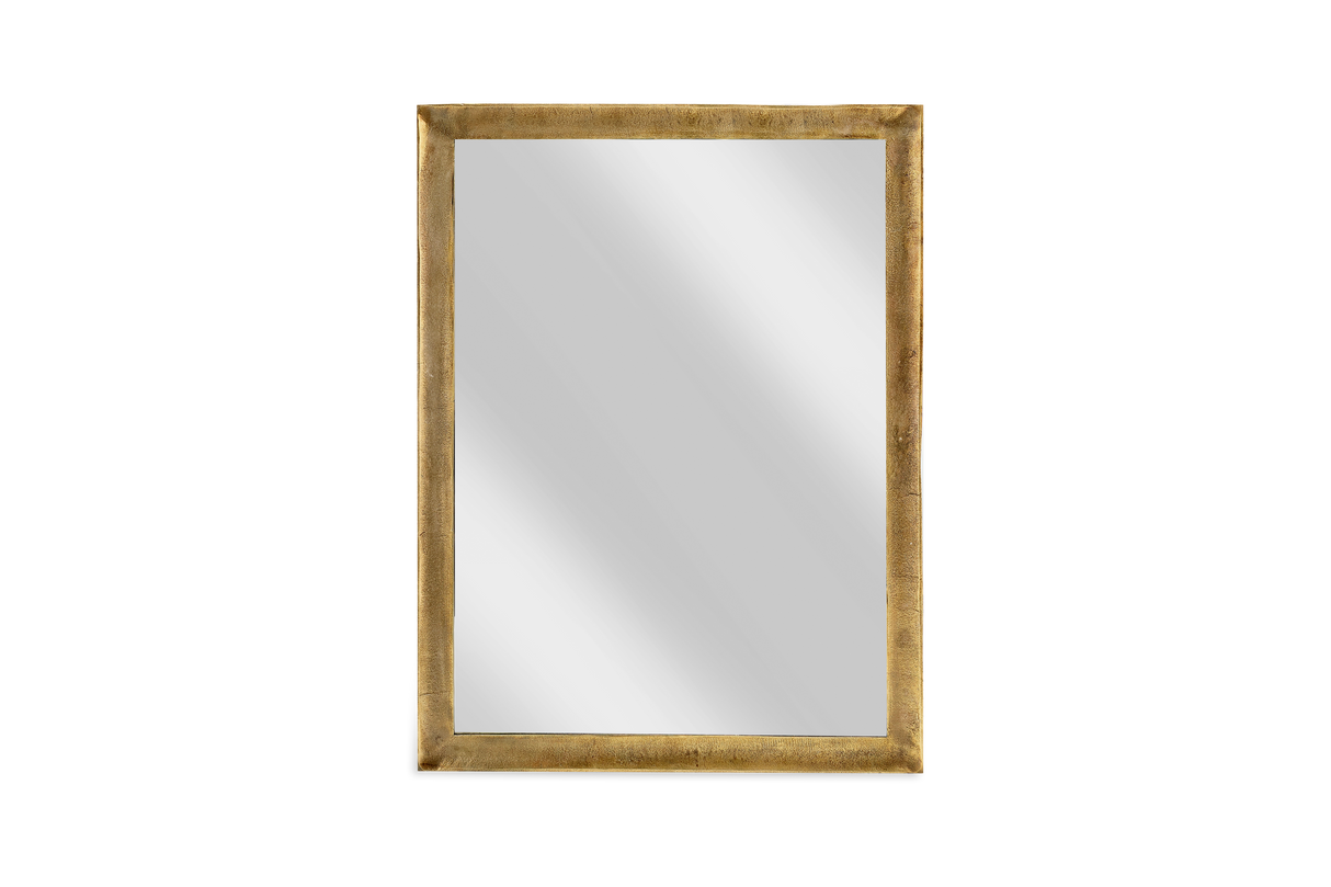 Nkuku Yadur Rectangular Mirror Antique Brass Large