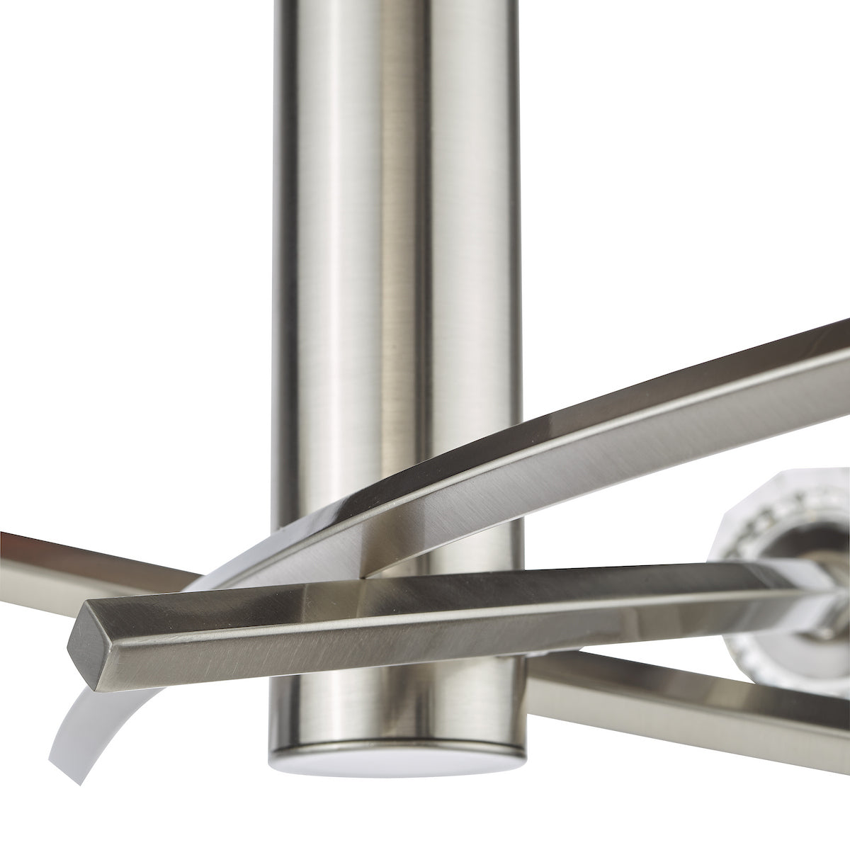 Dar Zonda 3 Light Semi-Flush Brushed Nickel and Crystal