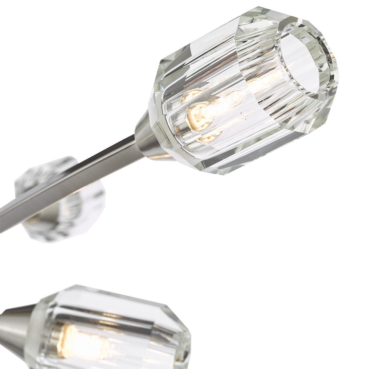 Dar Zonda 6 Light Semi-Flush Brushed Nickel and Crystal