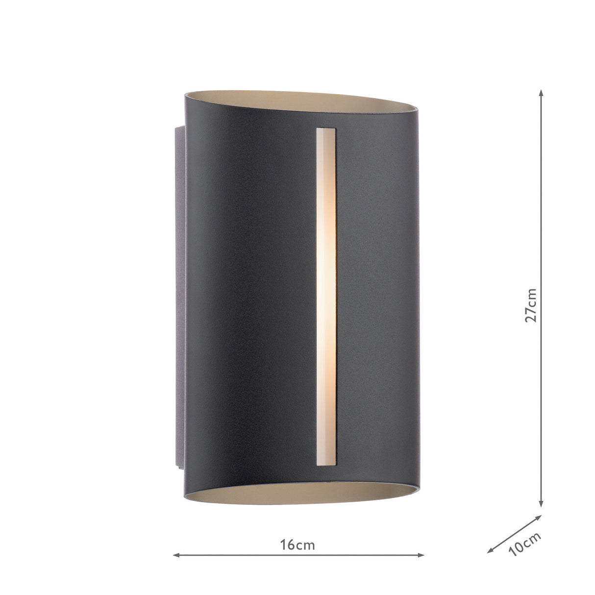 Dar Zuzana Outdoor Wall Light Matt Black IP54