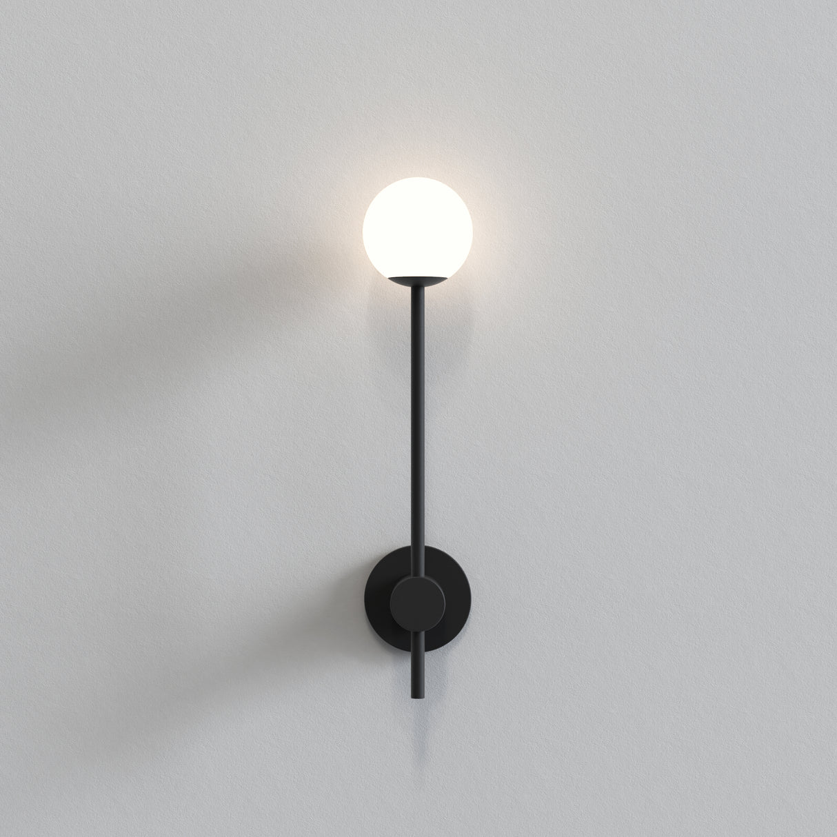 Astro Orb Single Matt Black Bathroom Wall Light