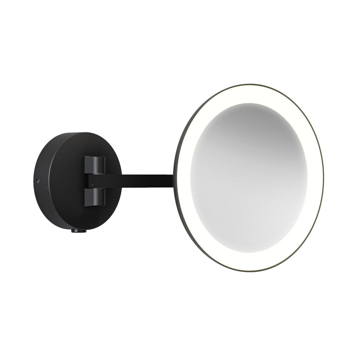 Astro Mascali Round LED Matt Black Bathroom Magnifying Mirror