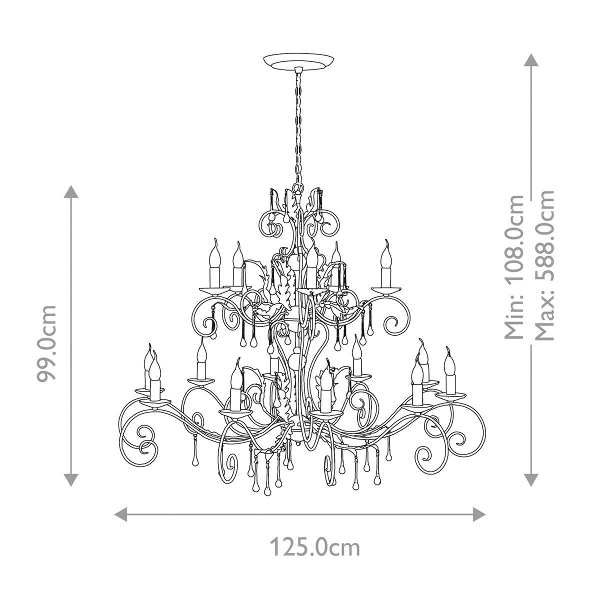 Elstead Amarilli 15 Light Chandelier