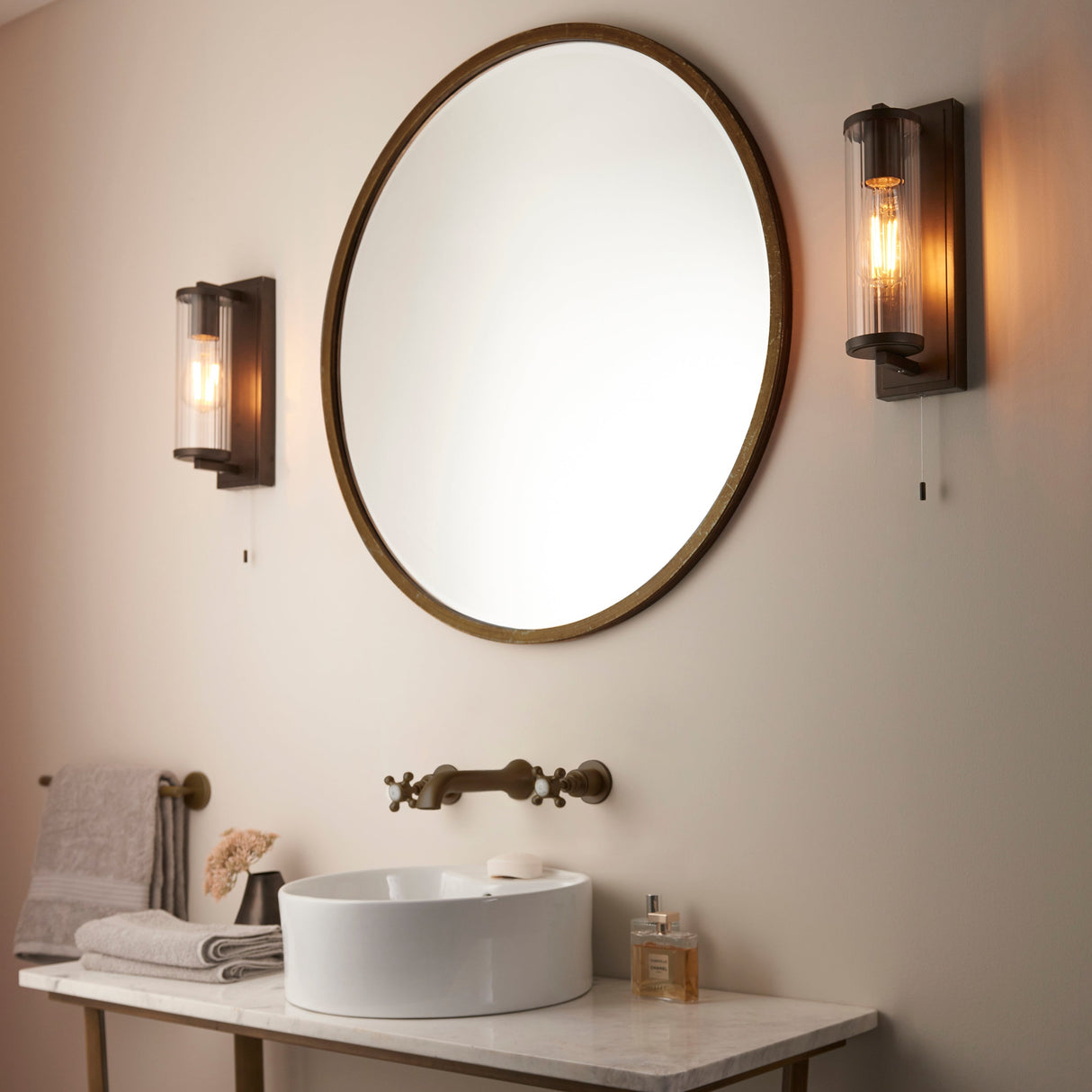 Amos Aeon Bathroom Wall Light Dark Bronze – from Amos Lighting + Home